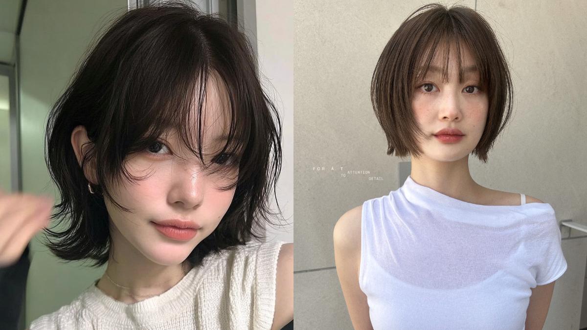 Kitten Cut 小貓短髮最大的優點就是修飾臉型效果出色,幾乎各種臉型都能找到適合自己的版本。(圖/翻攝自IG@a.hyeon__、@9uushin.moreon)