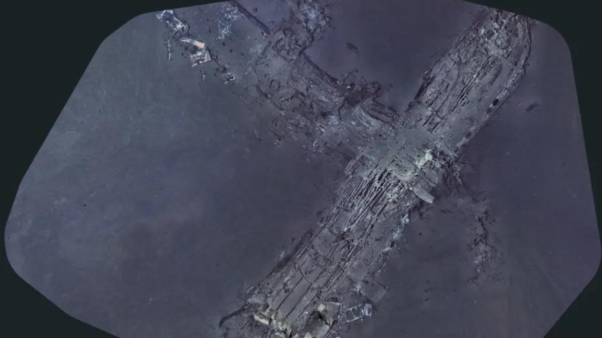 「奮進號」在海底的殘骸。（圖／翻攝自X@CBSEveningNews）