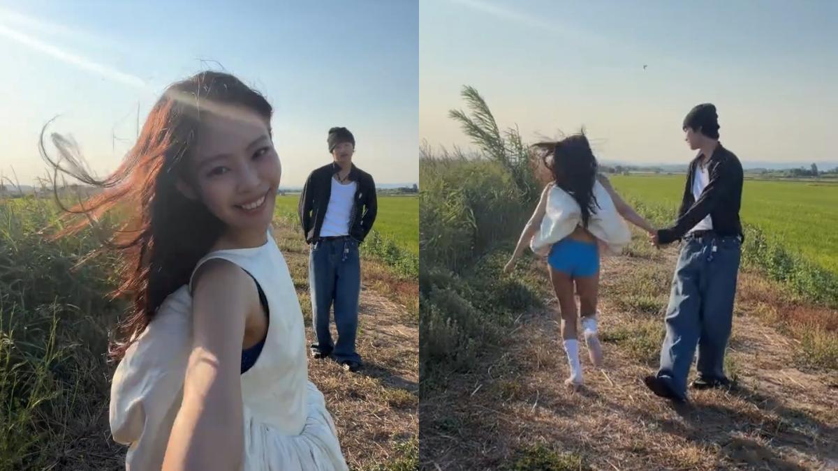 Jennie公開一段跟台灣男模Kai拍攝MV的花絮。（圖／翻攝自Jennie TikTok）