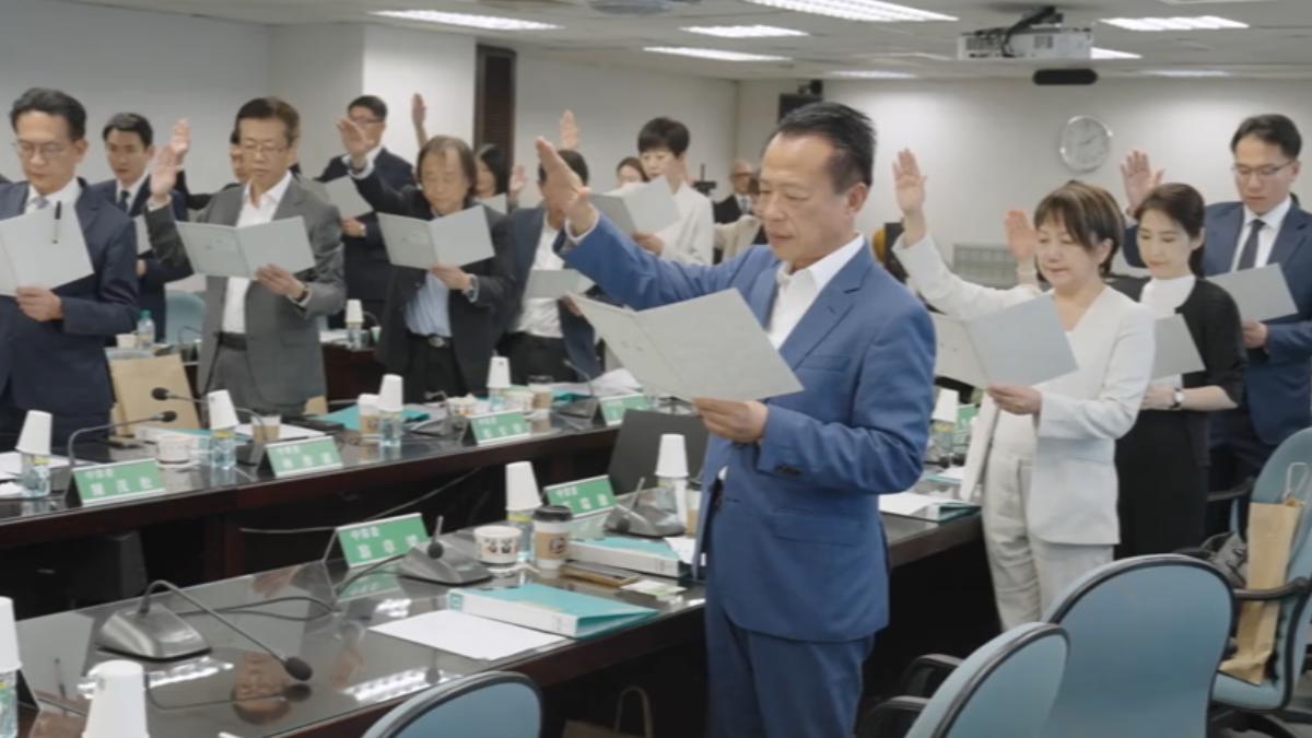 民進黨舉行中常委與中執委宣誓就職,黨主席賴清德全程親自見證。(圖/民進黨提供)