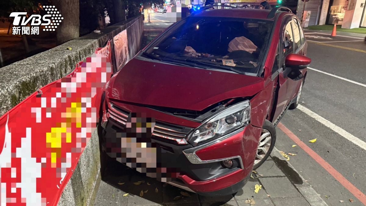 接孩子返家出事!宜蘭女疑癲癇發作 失控擦撞對向車再猛撞校牆