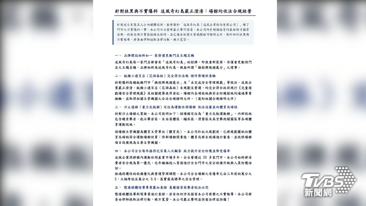 業者則大動作發聲明,強調合法合規。(圖/TVBS)