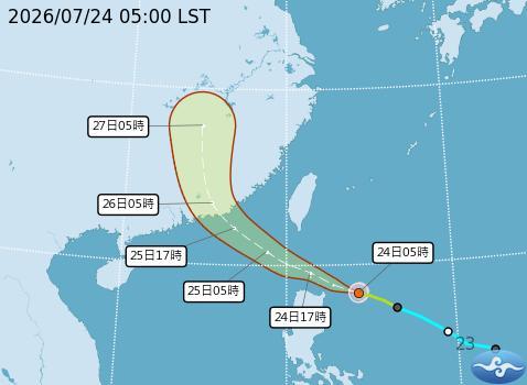 颱風最新路徑。(圖/氣象署)