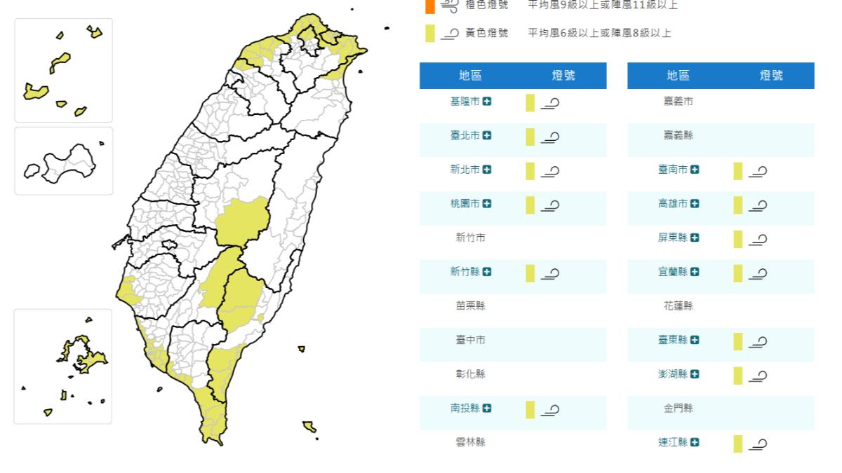 天氣/紅霞外圍環流影響 13縣市強風特報、北北基注意8級陣風