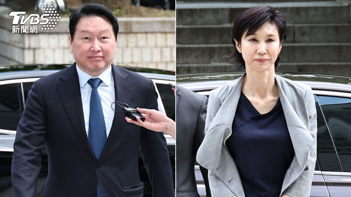 南韓SK集團會長崔泰源與前妻盧素英。(圖／達志影像EPA歐新社)