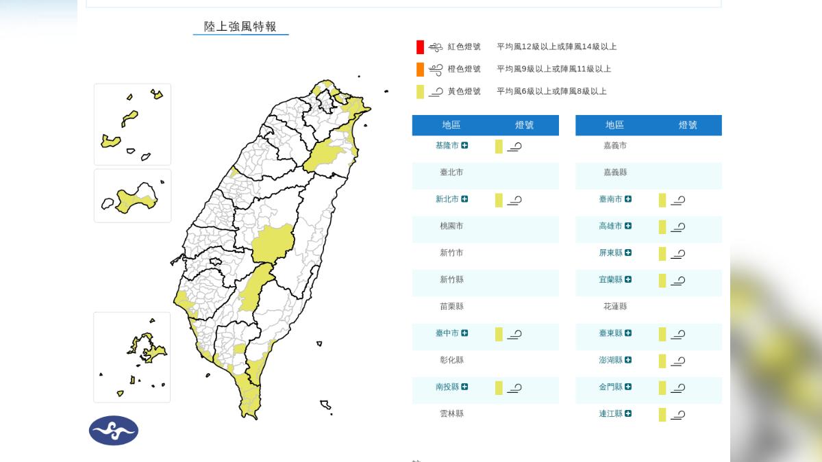 天氣/紅霞外圍環流掃過!12縣市強風特報 8級陣風颳到明晚