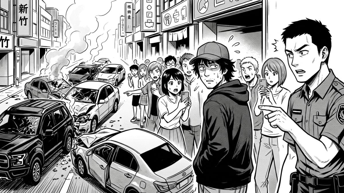 新竹市東區日前發生一起連環車禍。（示意圖／AI協作）
