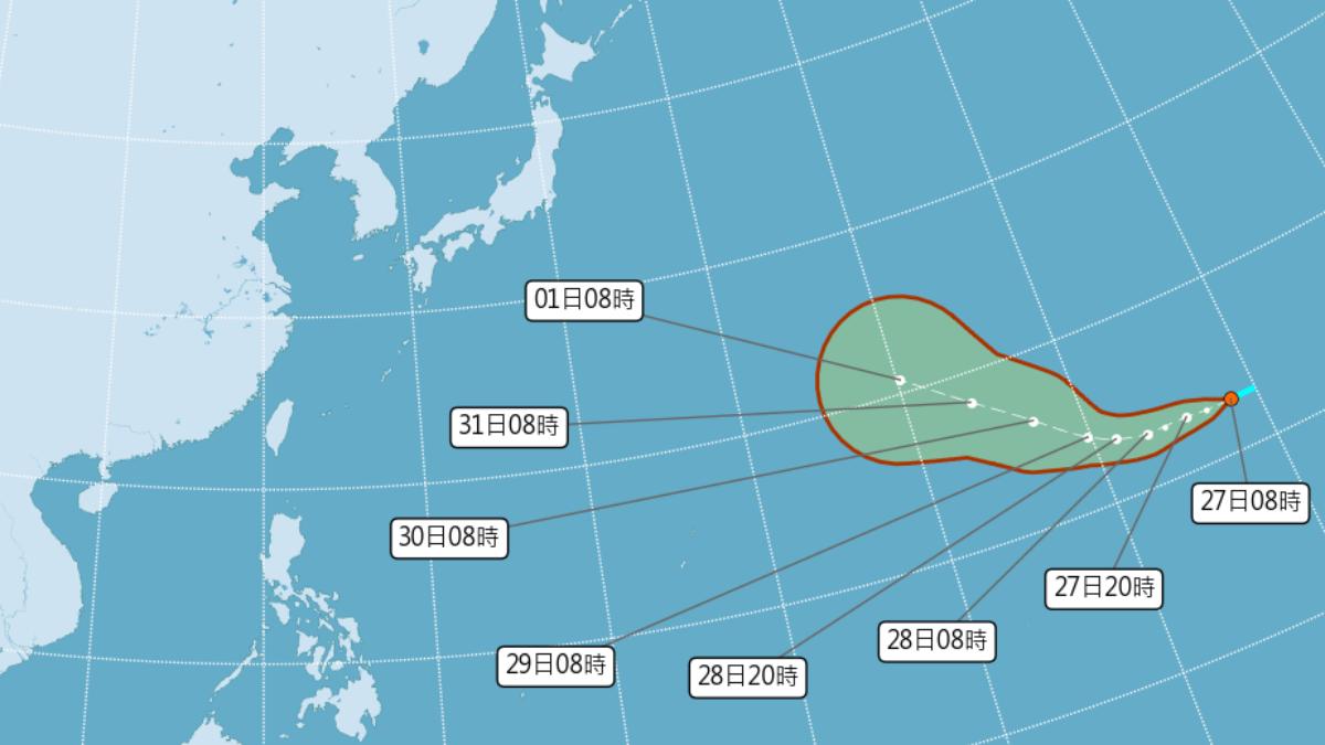 天氣/白海豚颱風生成了!最新路徑出爐 對台影響機率曝