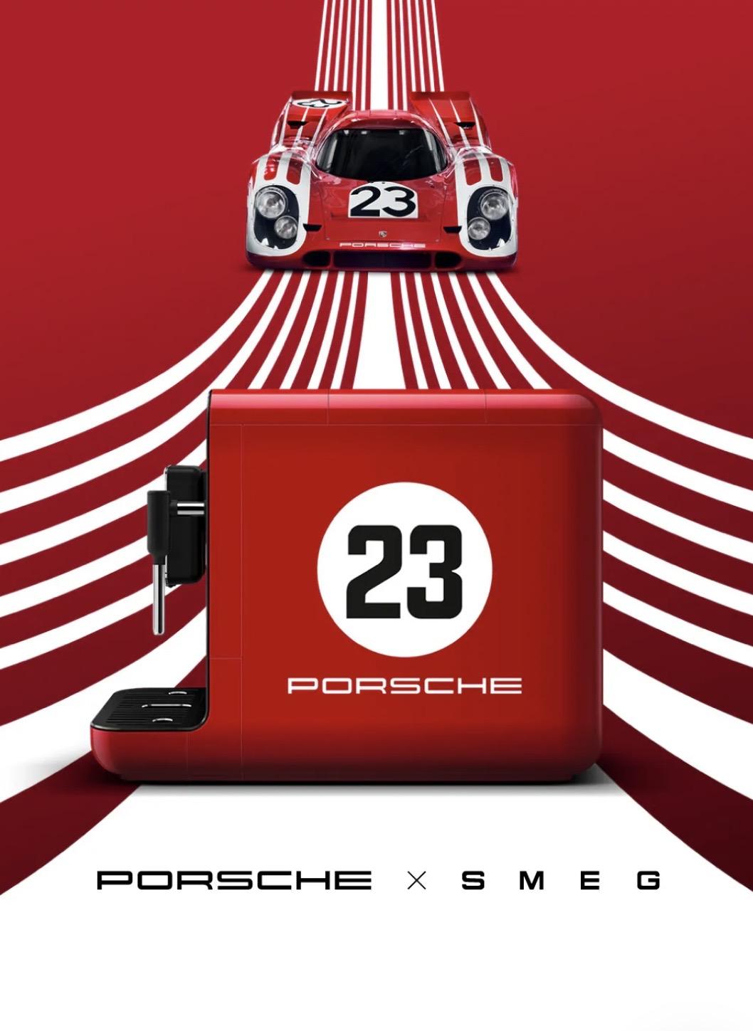 Porsche × SMEG推出聯名限定商品,BCC12全自動咖啡機。(圖/翻攝自SMEG)