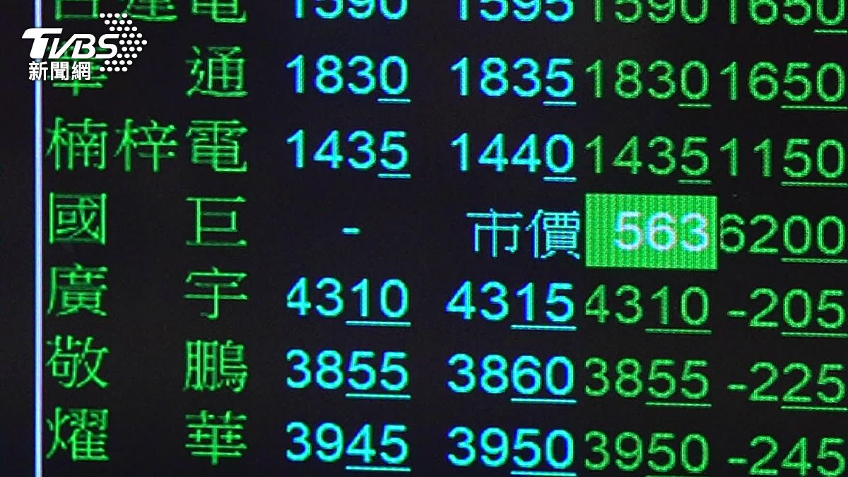 國巨週三法說會前，盤中跌到開綠燈。（圖／TVBS）