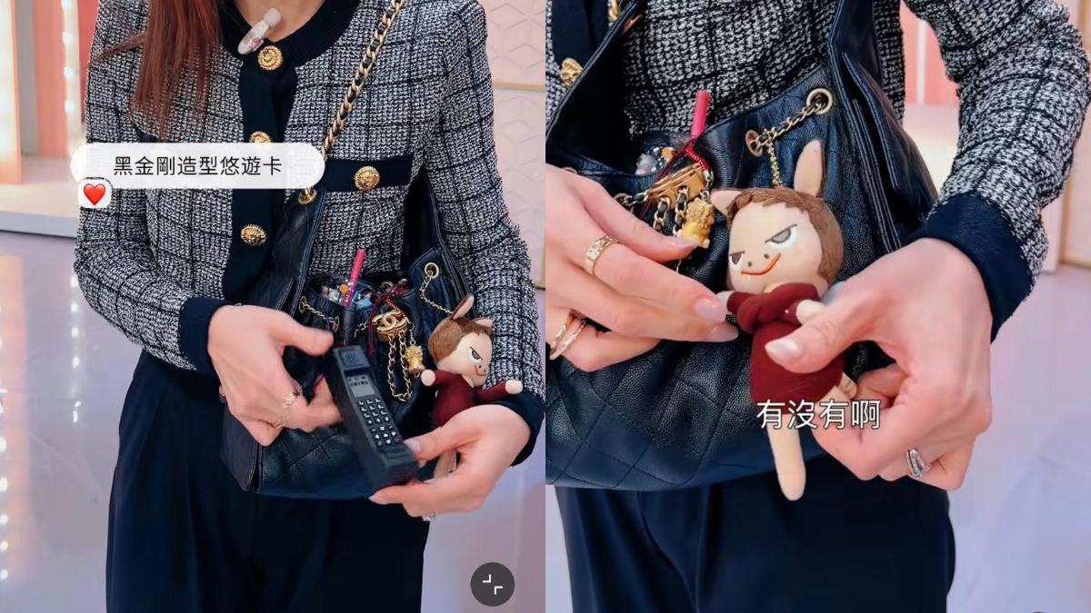 律師李怡貞身上揹的就是話題度超高的CHANEL 25包,她還掛上黑金剛造型悠遊卡與奈良美智娃娃吊飾,增添幾分個人風格。(圖/翻攝自IG@womanqueen42)