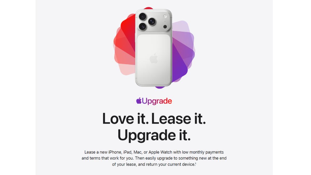 根據蘋果月費計算，租用兩年成本比購買省大約三成費用。(圖片:Apple官網)