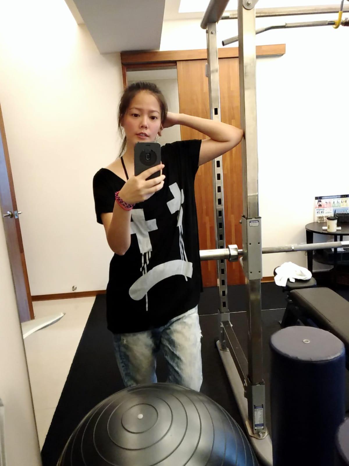陳翊萱鍛鍊3個月,氣色與身形都變好,連掰掰袖也沒了。(艾迪昇傳播提供)