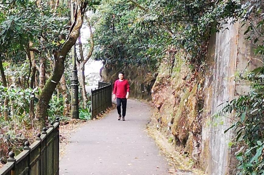 有網友在香港爬山,自曝巧遇林青霞。(翻攝自左小小夏微博)