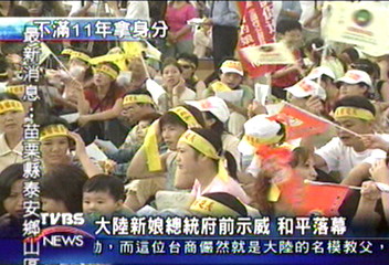 大陸新娘總統府前示威 和平落幕