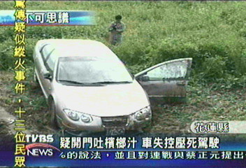 疑開門吐檳榔汁　車失控壓死駕駛