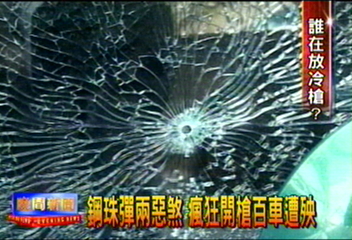 兩惡煞清晨瘋狂開槍 百餘車窗遭殃