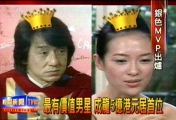 中國最有價值明星　成龍、章子怡奪魁