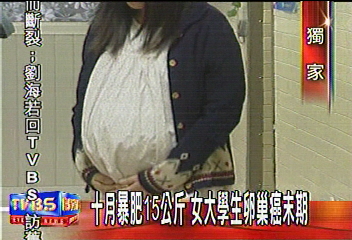 〈獨家〉10個月暴肥15公斤 女大學生卵巢癌末期