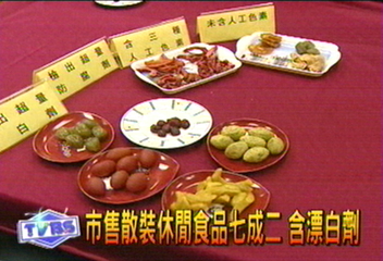 市售散裝休閒食品7成2　含漂白劑
