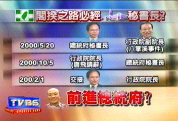 扁政府閣揆之路 必經總統府秘書長?