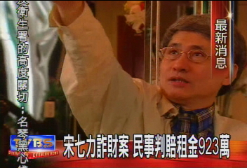 宋七力詐財案　民事判賠租金923萬