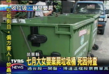 七月大女嬰棄屍垃圾桶　死因待查