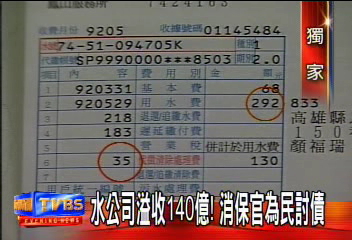 〈獨家〉水公司溢收140億! 消保官為民討債