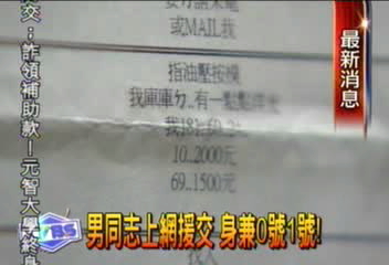 男同志上網援交　身兼0號1號！