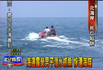 海邊露營男子潛水抓魚　慘遭海噬
