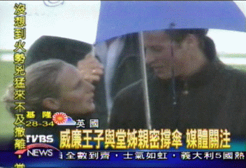 威廉王子與堂姊親密撐傘 媒體關注