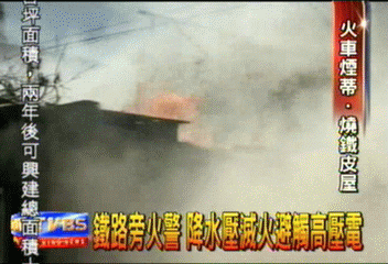 鐵路旁火警　降水壓滅火避觸高壓電