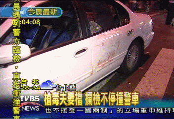 槍毒夫妻檔　攔檢不停撞警車