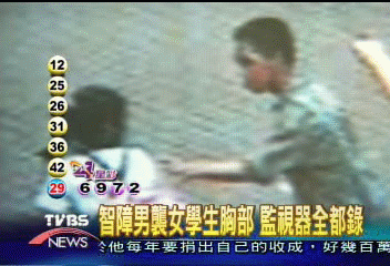 智障男襲女學生胸部 監視器全都錄