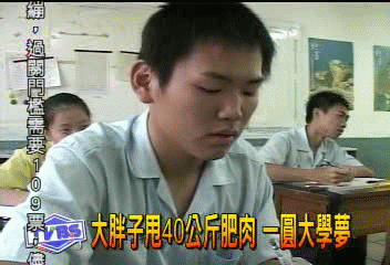 大胖子甩40公斤肥肉 一圓大學夢