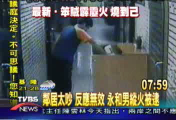 烏龍縱火犯 點火燒到自己