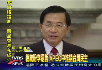 總統盼李遠哲 APEC中推銷台灣民主