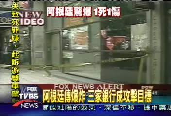 阿根廷傳爆炸 三家銀行成攻擊目標