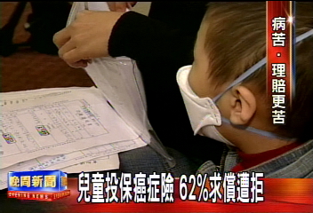 兒童投保癌症險 62%求償遭拒