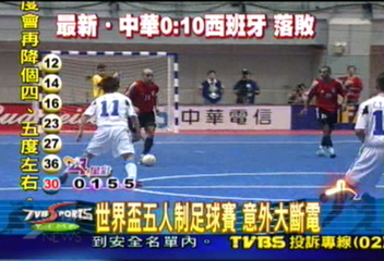 五人足球 中華對西班牙 遇大停電