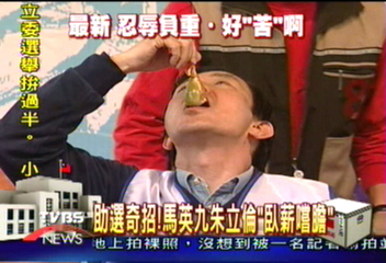 輔選超配合 馬英九臥薪嚐「豬膽」