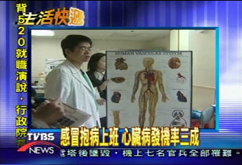 感冒抱病上班 心臟病發機率三成