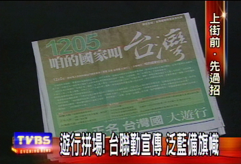 遊行拼場!台聯勤宣傳 泛藍備旗幟