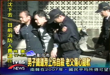 男子鐵道旁上吊自殺 老父傷心腿軟