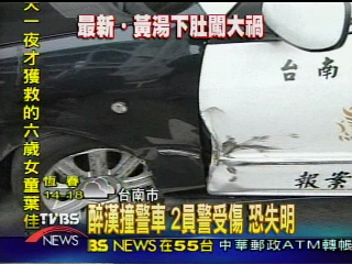 醉漢撞警車 2員警受傷 恐失明