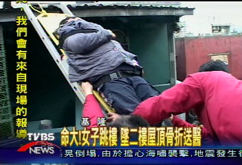 命大！女子跳樓　墜二樓屋頂骨折送醫