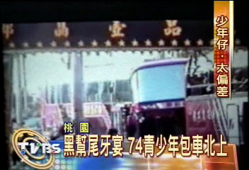 幫派尾牙 74名「黑衣」少年包車赴宴