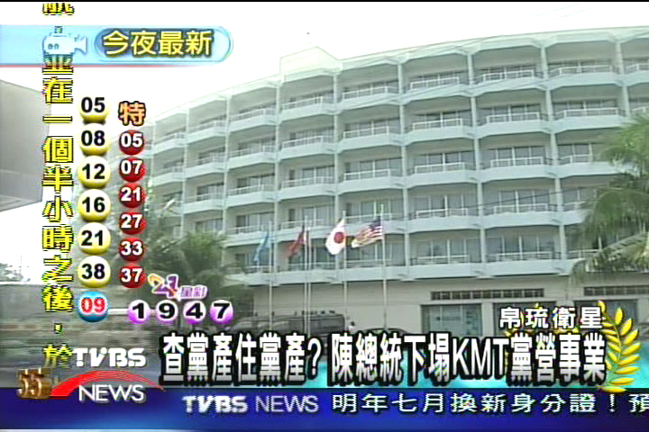 查黨產住黨產？　陳總統下塌KMT黨營事業