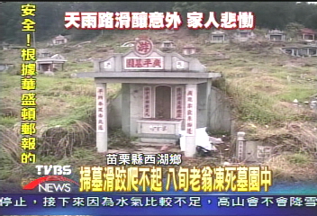 掃墓摔倒凍死 八旬老翁陳屍墓園