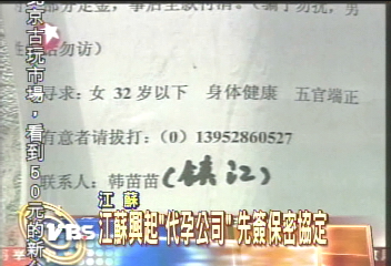 江蘇興起「代孕公司」　先簽保密協定